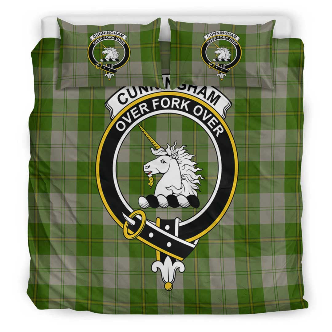 Cunningham Dress Green Dancers Tartan Crest Bedding Set