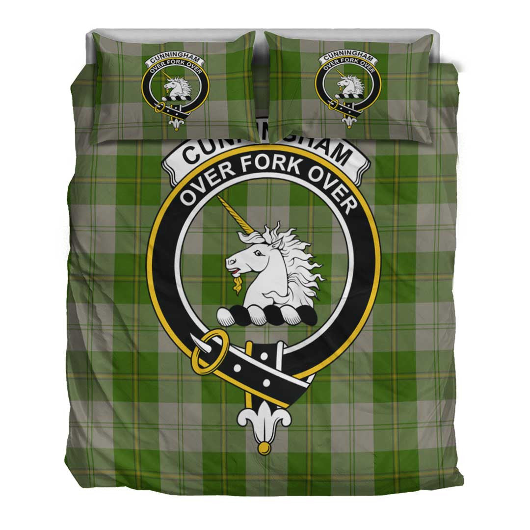 Cunningham Dress Green Dancers Tartan Crest Bedding Set