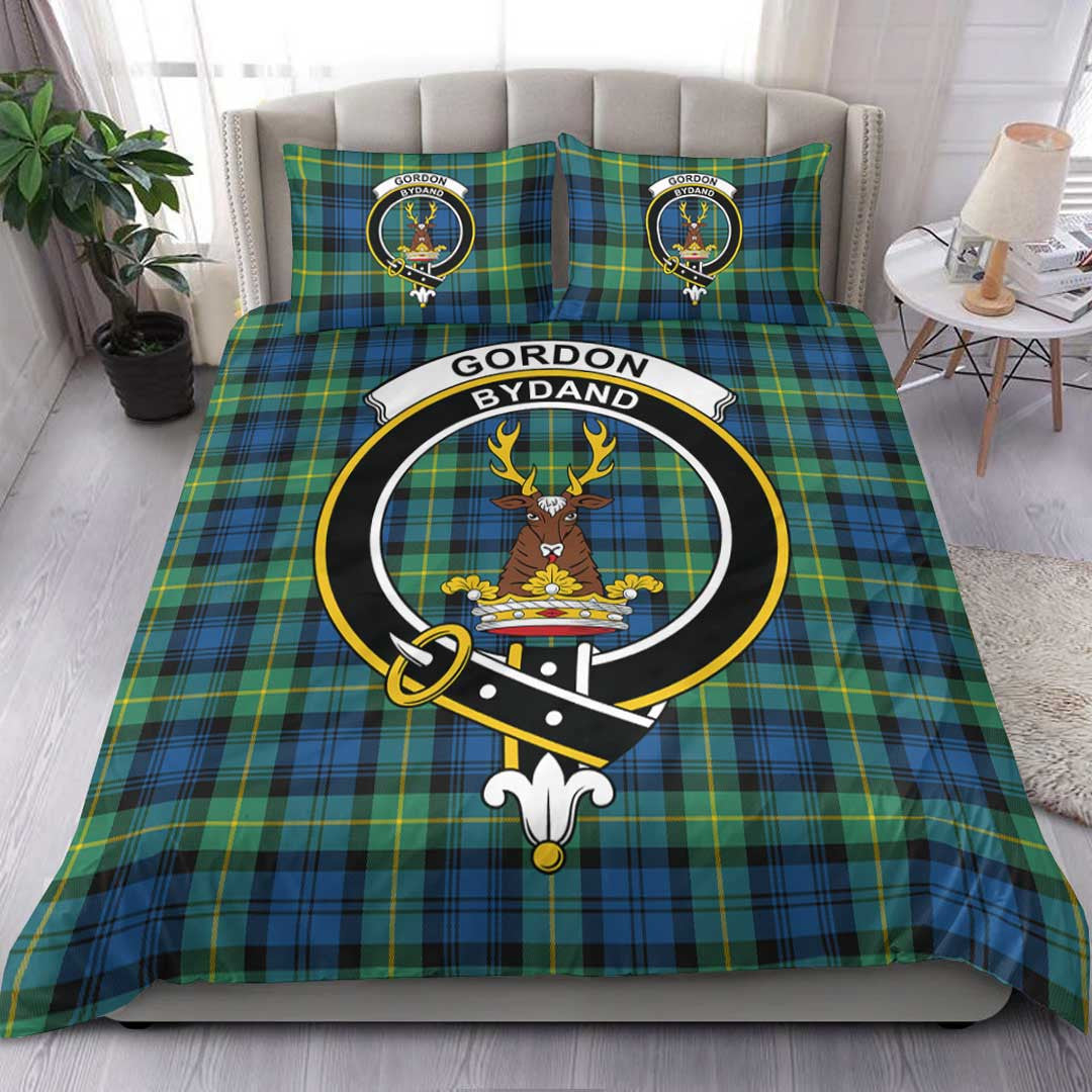 Gordon Ancient Tartan Crest Bedding Set