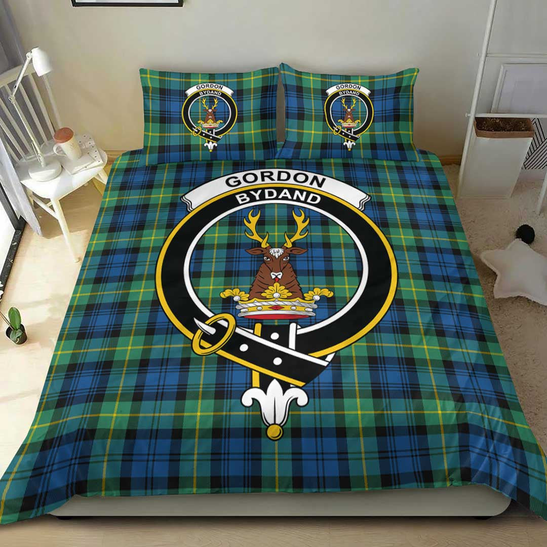 Gordon Ancient Tartan Crest Bedding Set