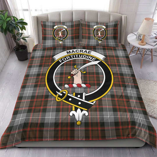 MacRae Hunting Weathered Tartan Crest Bedding Set