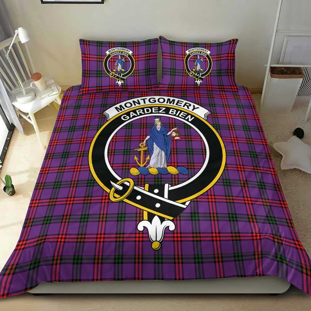 Montgomery Modern Tartan Crest Bedding Set