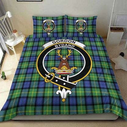 Gordon Old Ancient Tartan Crest Bedding Set