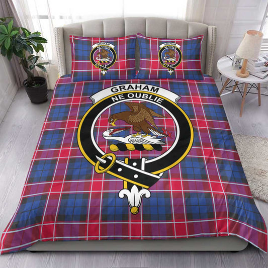 Graham of Menteith Red Tartan Crest Bedding Set