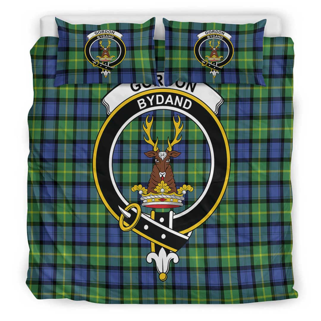 Gordon Old Ancient Tartan Crest Bedding Set