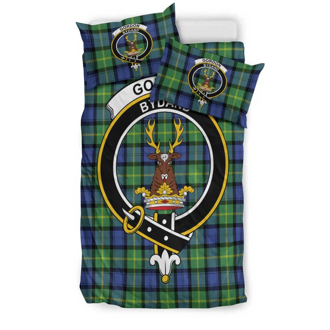 Gordon Old Ancient Tartan Crest Bedding Set