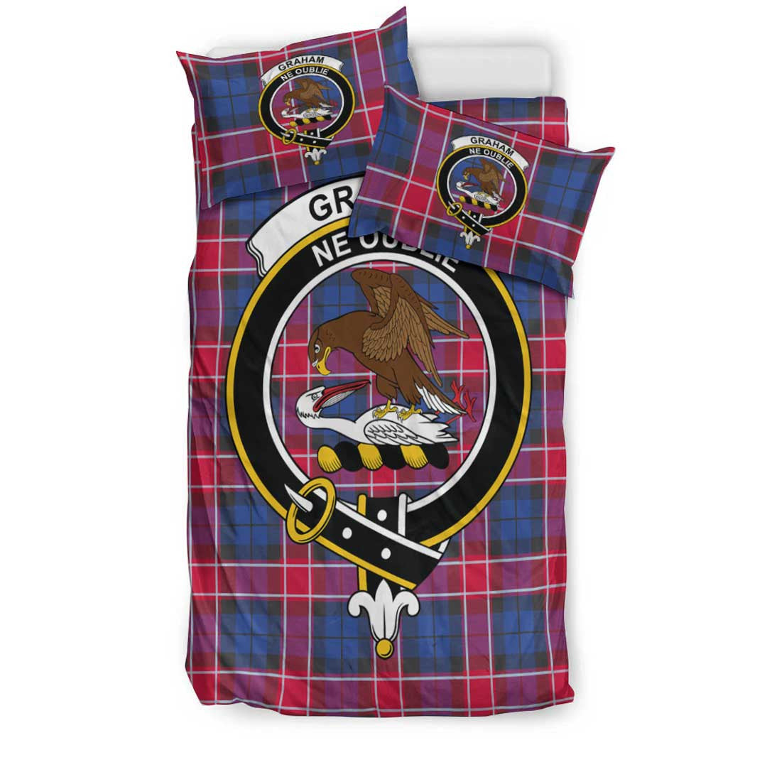 Graham of Menteith Red Tartan Crest Bedding Set