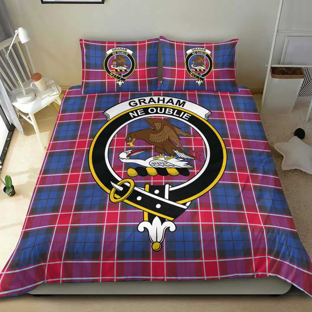 Graham of Menteith Red Tartan Crest Bedding Set