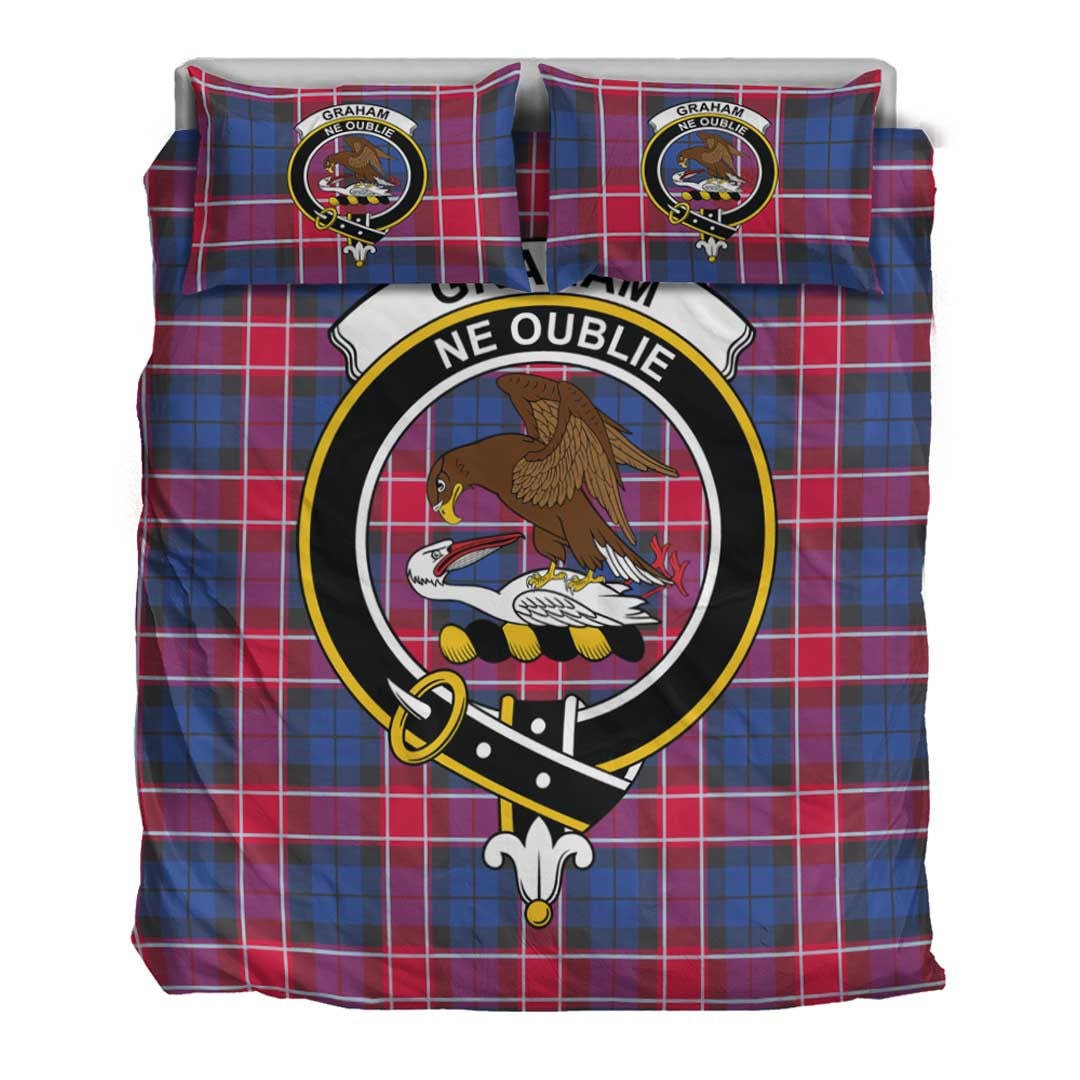 Graham of Menteith Red Tartan Crest Bedding Set