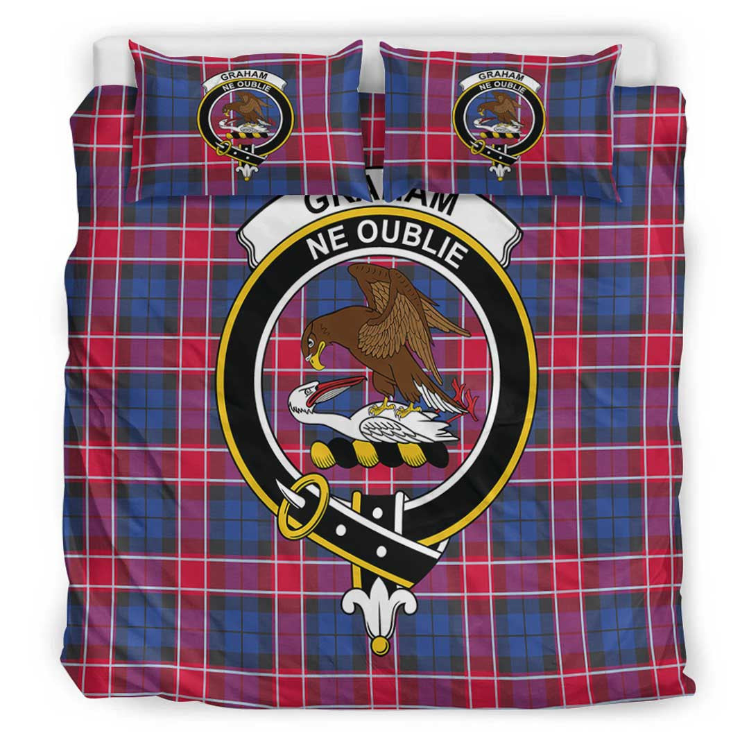 Graham of Menteith Red Tartan Crest Bedding Set