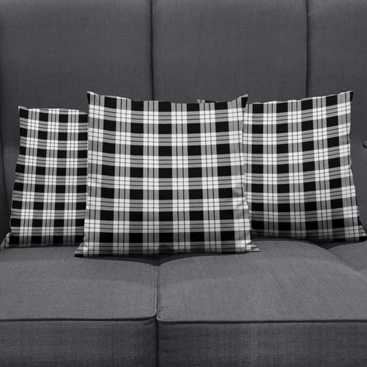 Macfarlane Black & White Ancient Tartan Plaid Pillow Cover