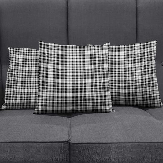 Scott Black & White Modern Tartan Plaid Pillow Cover