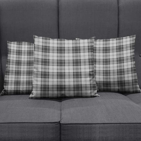 Douglas Grey Modern Tartan Plaid Pillow Cover