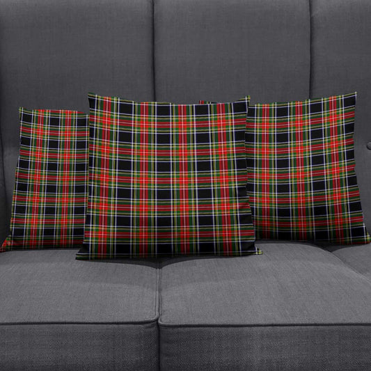 Stewart Black Tartan Plaid Pillow Cover