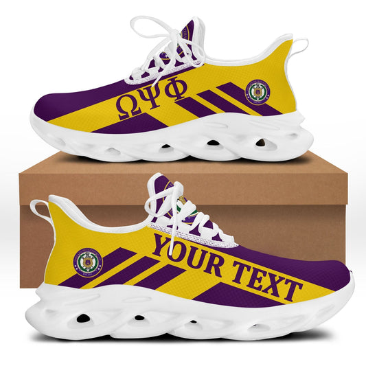 Personalized Omega Psi Phi Stripe Style Clunky Sneakers