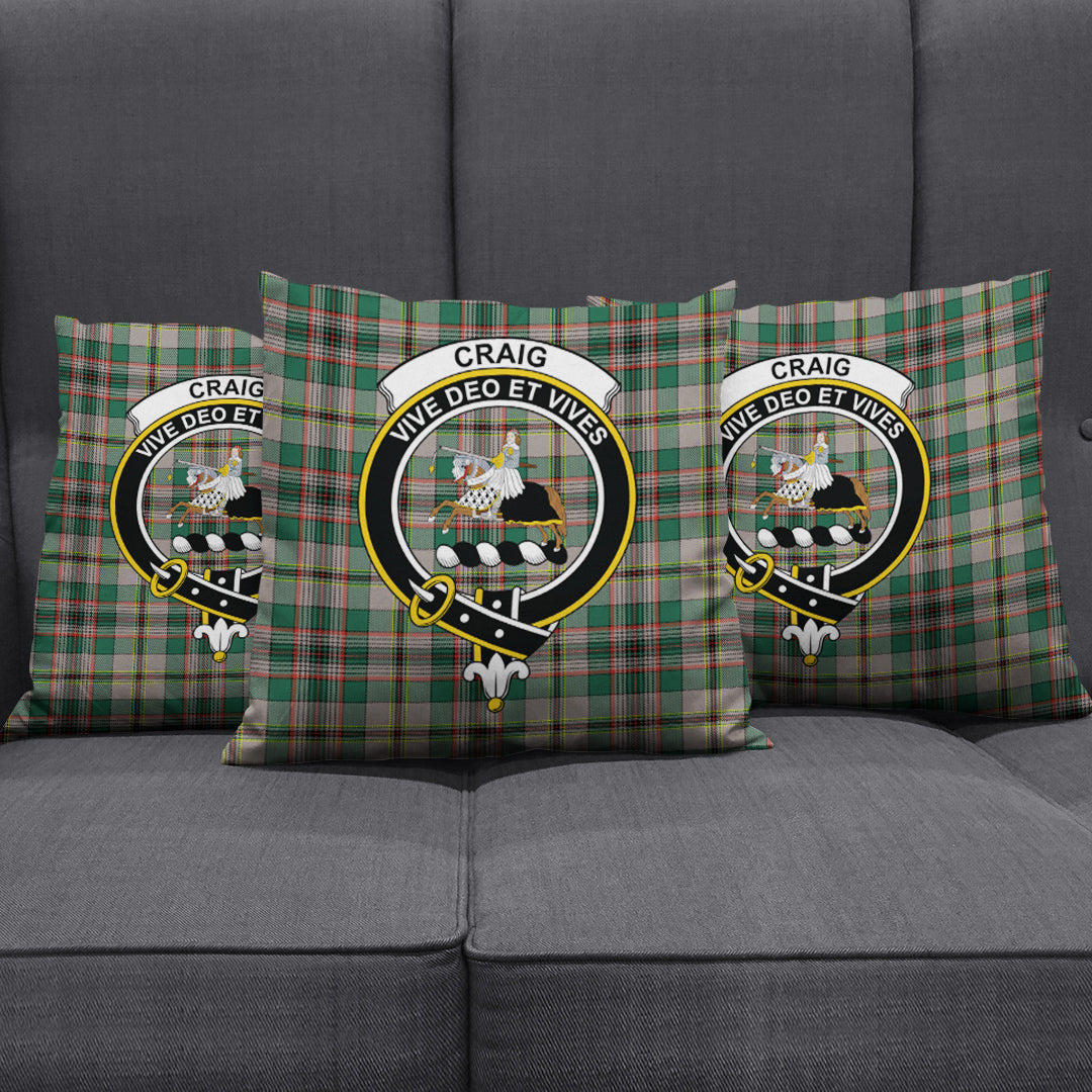 Craig Ancient Tartan Crest Pillow Cover
