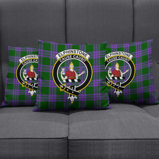 Elphinstone Tartan Crest Pillow Cover