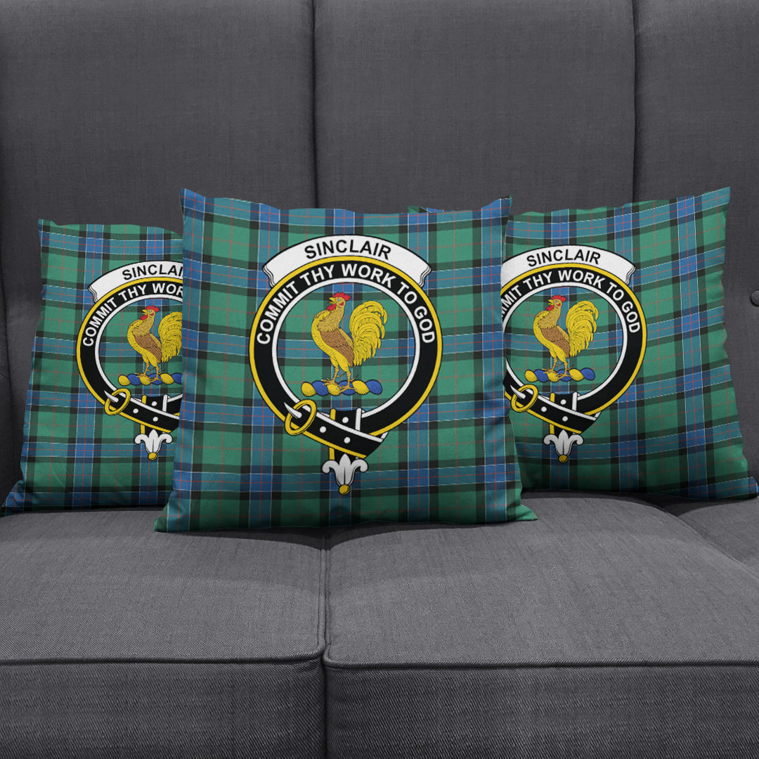 Sinclair Hunting Ancient Tartan Crest Pillow Cover