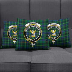 Stewart Hunting Modern Tartan Crest Pillow Cover
