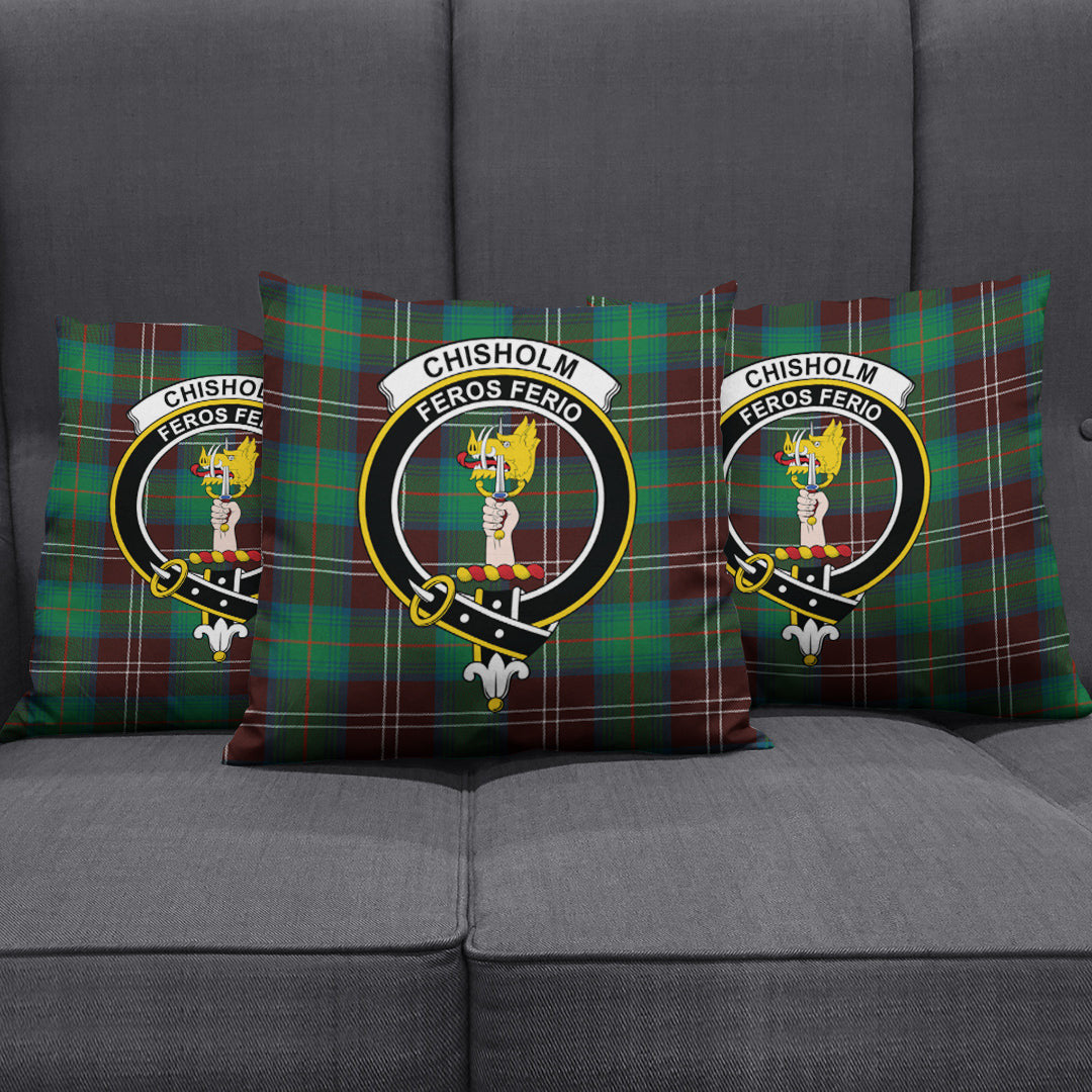 Chisholm Hunting Ancient Tartan Crest Pillow Cover