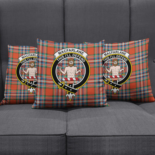 MacFarlane Ancient Tartan Crest Pillow Cover