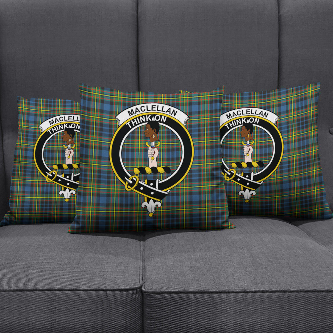 MacLellan Ancient Tartan Crest Pillow Cover