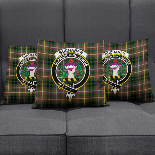 Buchanan Hunting Tartan Crest Pillow Cover