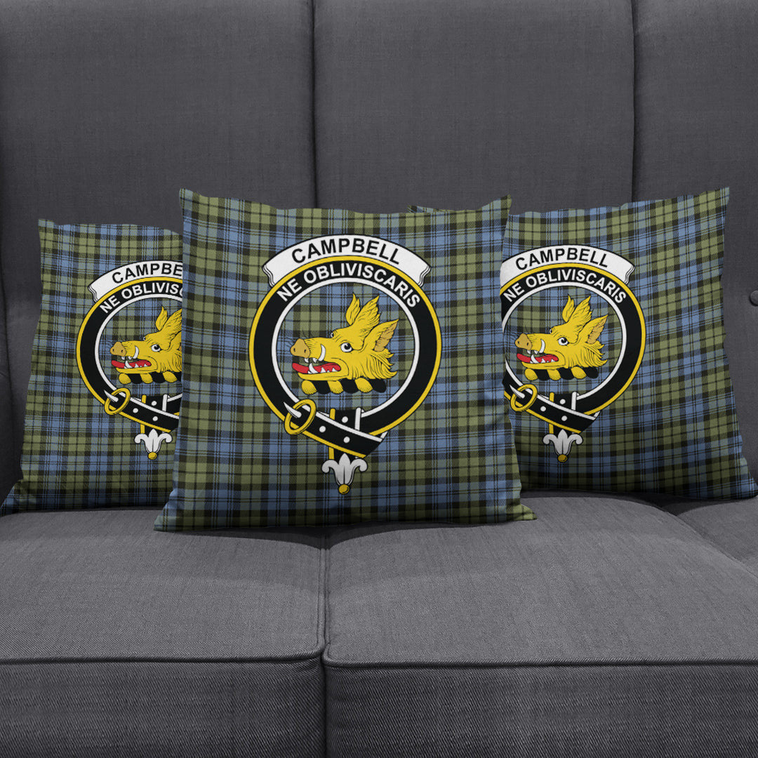 Campbell Faded Tartan Crest Pillow Cover