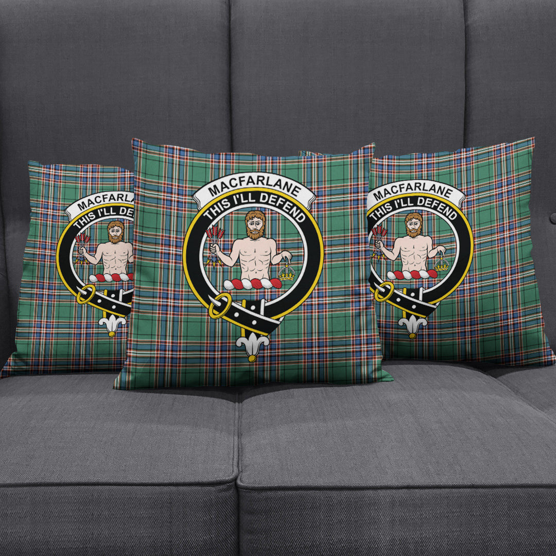 MacFarlane Hunting Ancient Tartan Crest Pillow Cover