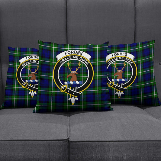 Forbes Modern Tartan Crest Pillow Cover