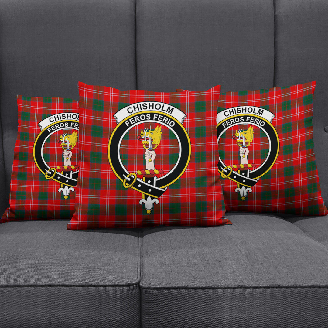 Chisholm Modern Tartan Crest Pillow Cover