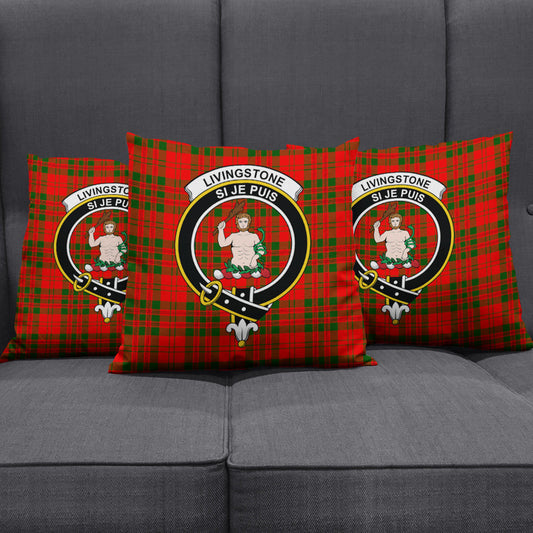 Livingstone Modern Tartan Crest Pillow Cover