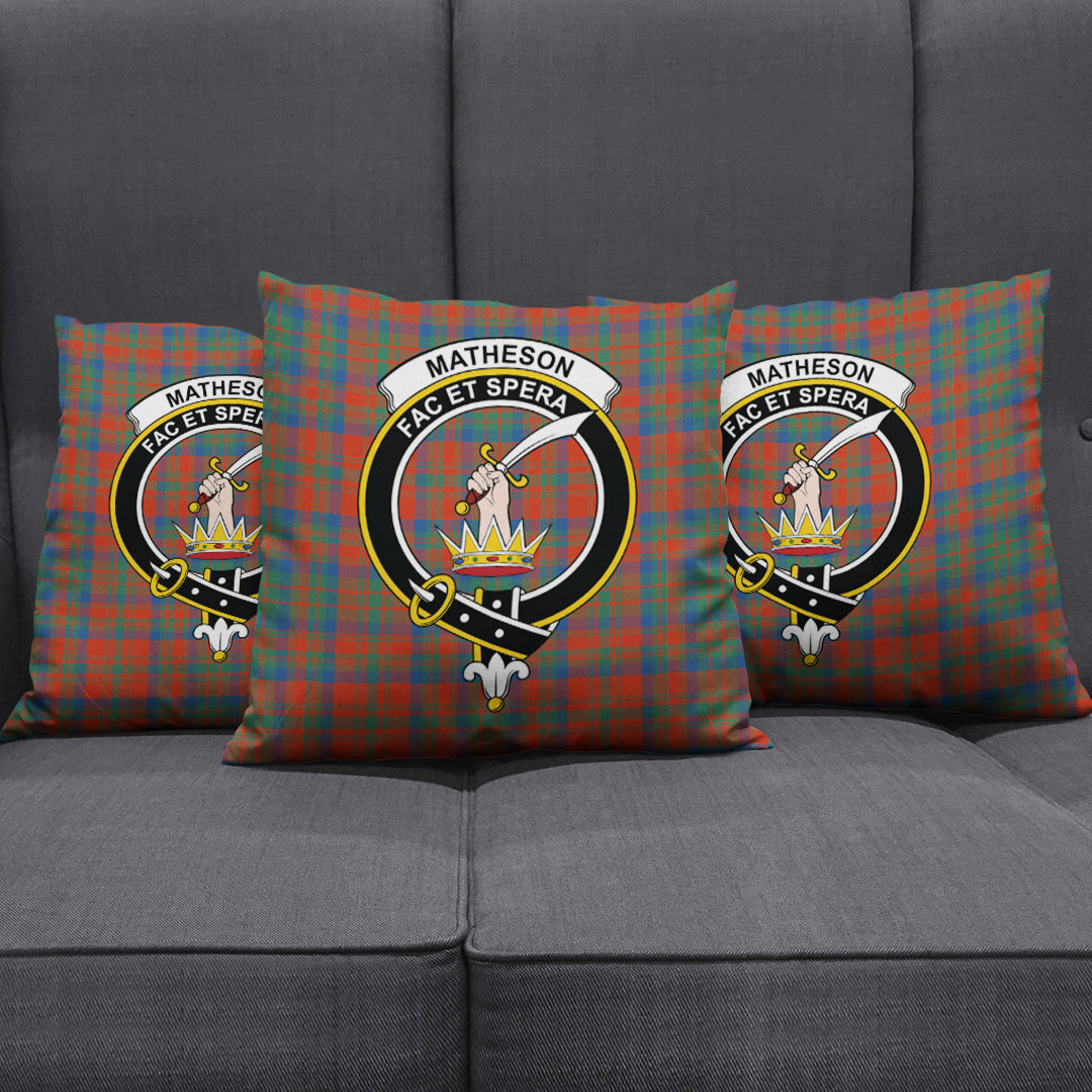 Matheson Ancient Tartan Crest Pillow Cover