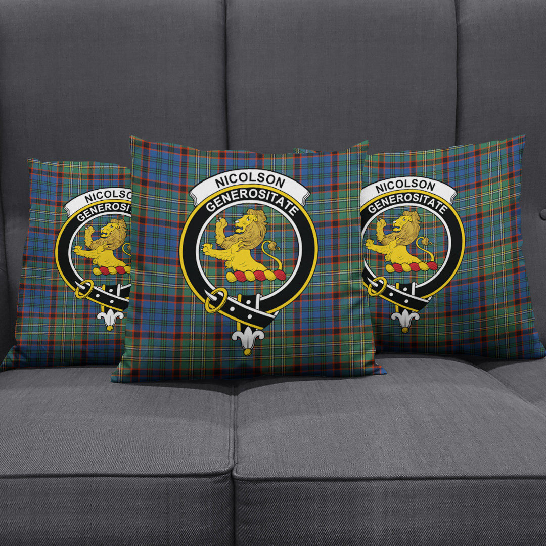 Nicolson Hunting Ancient Tartan Crest Pillow Cover