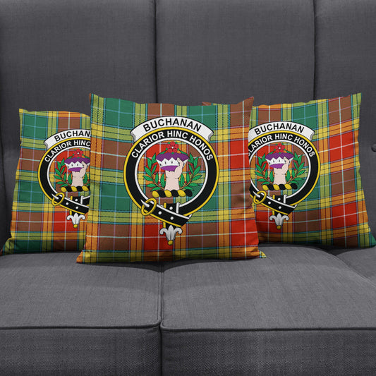 Buchanan Old Sett Tartan Crest Pillow Cover