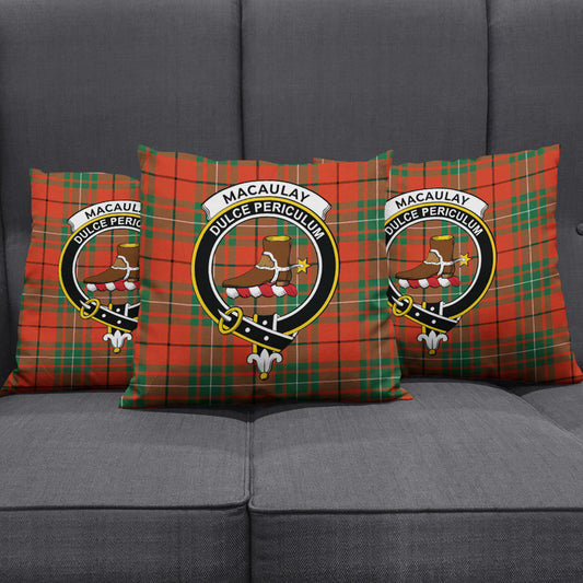 MacAulay Ancient Tartan Crest Pillow Cover