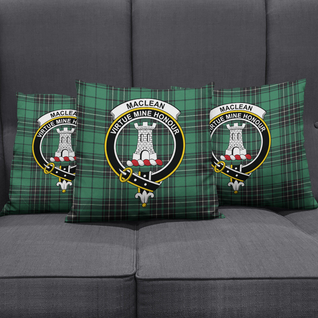 MacLean Hunting Ancient Tartan Crest Pillow Cover