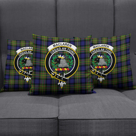 MacLaren Modern Tartan Crest Pillow Cover