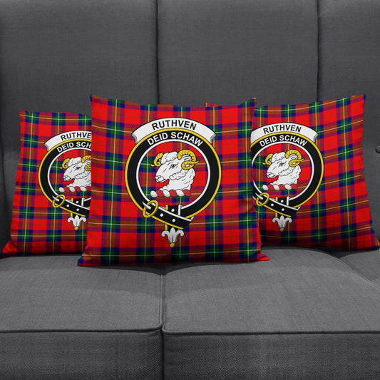 Ruthven Modern Tartan Crest Pillow Cover