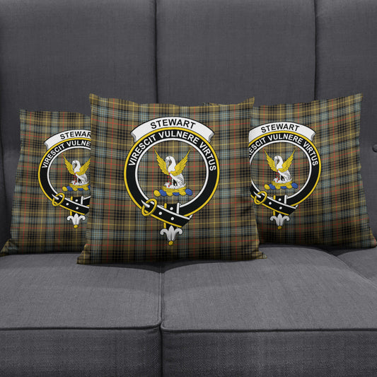 Stewart Hunting Weathered Tartan Crest Pillow Cover