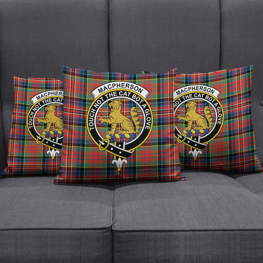 MacPherson Ancient Tartan Crest Pillow Cover