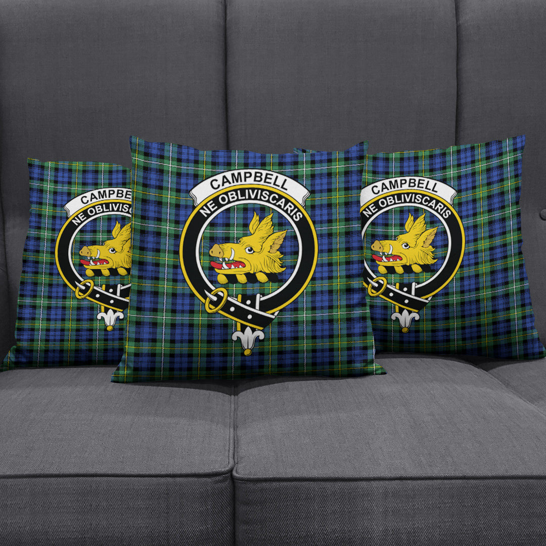 Campbell Argyll Ancient Tartan Crest Pillow Cover