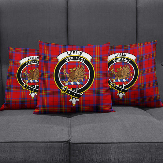 Leslie Modern Tartan Crest Pillow Cover