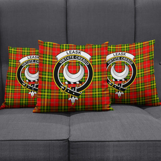 Leask Tartan Crest Pillow Cover