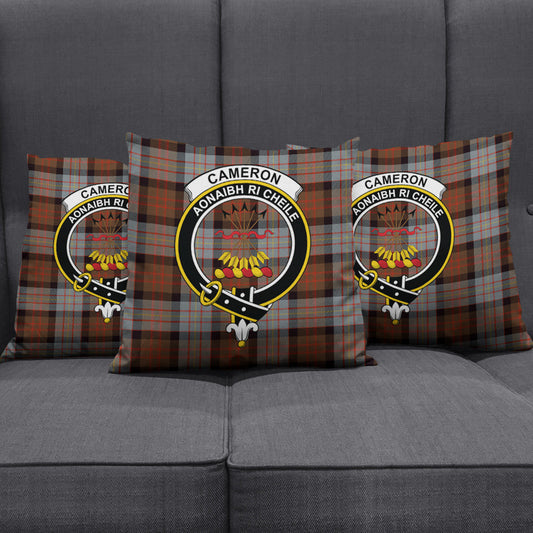 Cameron of Erracht Weathered Tartan Crest Pillow Cover