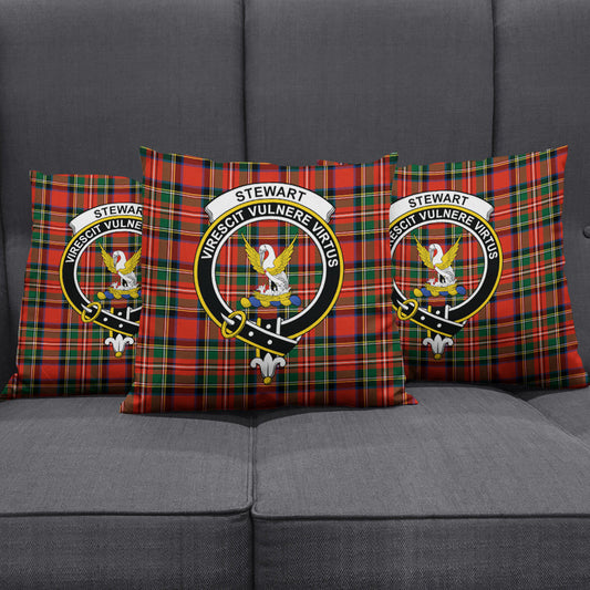 Stewart Royal Modern Tartan Crest Pillow Cover