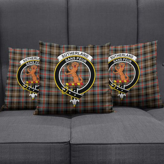 Sutherland Weathered Tartan Crest Pillow Cover