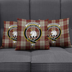 Cunningham Burgundy Dancers Tartan Crest Pillow Cover