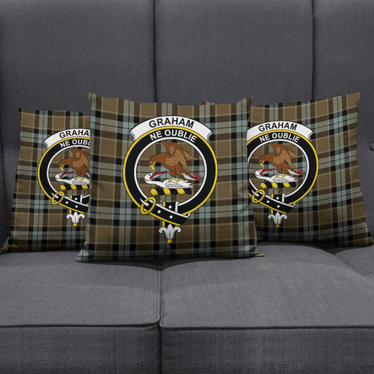 Graham of Menteith Weathered Tartan Crest Pillow Cover