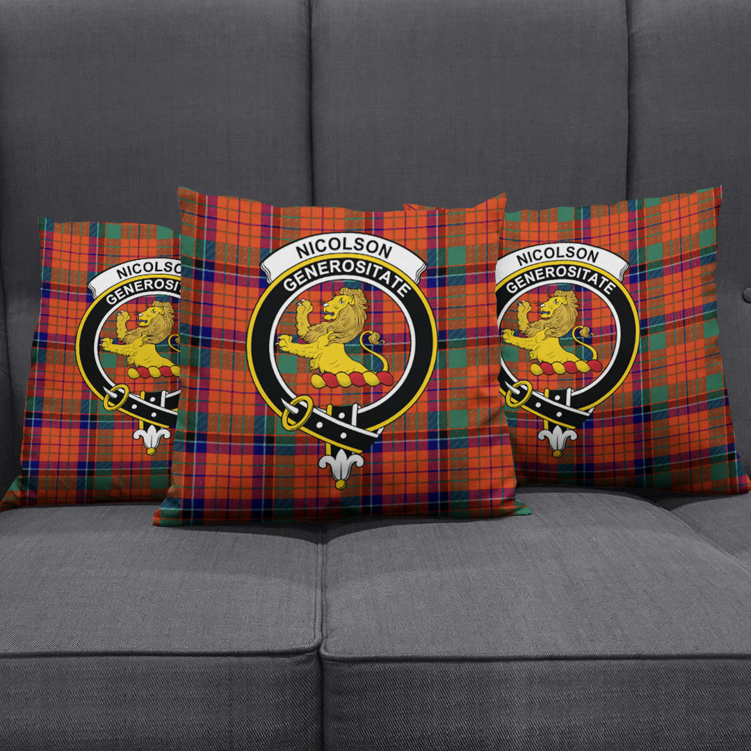 Nicolson Ancient Tartan Crest Pillow Cover